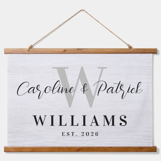 Personalized Family Name Framed Fabric Sign Hangend Wandkleed (Voorkant)