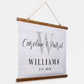 Personalized Family Name Framed Fabric Sign Hangend Wandkleed (Gebogen)