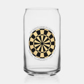 Personalized Family Name Gold Black Dartboard Blikvorm Glas (Achterkant)