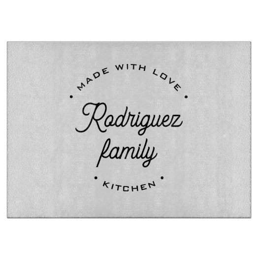 Personalized Family Name KITCHEN CHIC Snijplank (Voorkant)