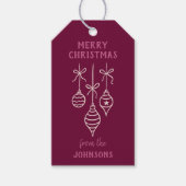 Personalized Family Name Merry Christmas Bauble Cadeaulabel (Voorkant)