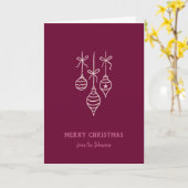 Personalized Family Name Merry Christmas Bauble Kaart (Gele Bloem)