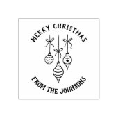 Personalized Family Name Merry Christmas Bauble Rubberstempel (Afrduk)