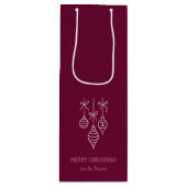 Personalized Family Name Merry Christmas Bauble Wijn Cadeautas (Voorkant)