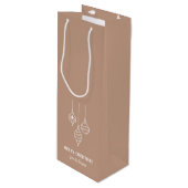 Personalized Family Name Merry Christmas Bauble Wijn Cadeautas (Voorkant Gekanteld)