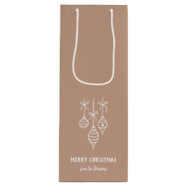 Personalized Family Name Merry Christmas Bauble Wijn Cadeautas