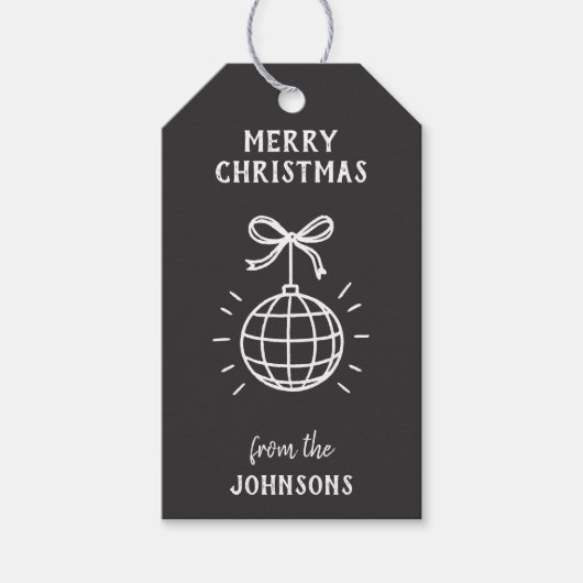 Personalized Family Name Merry Christmas Cadeaulabel (Voorkant)