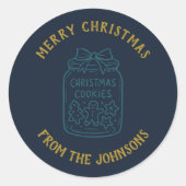 Personalized Family Name Merry Christmas Cookies Ronde Sticker (Voorkant)
