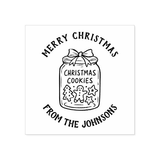 Personalized Family Name Merry Christmas Cookies Rubberstempel (Afrduk)