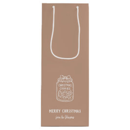 Personalized Family Name Merry Christmas Cookies Wijn Cadeautas