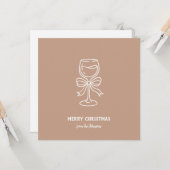 Personalized Family Name Merry Christmas Drink Kaart (Voorkant / Achterkant in situ)