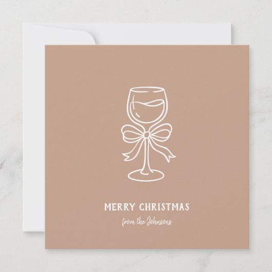 Personalized Family Name Merry Christmas Drink Kaart (Voorkant)