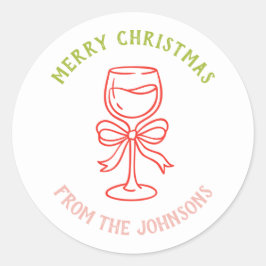 Personalized Family Name Merry Christmas Drink Ronde Sticker