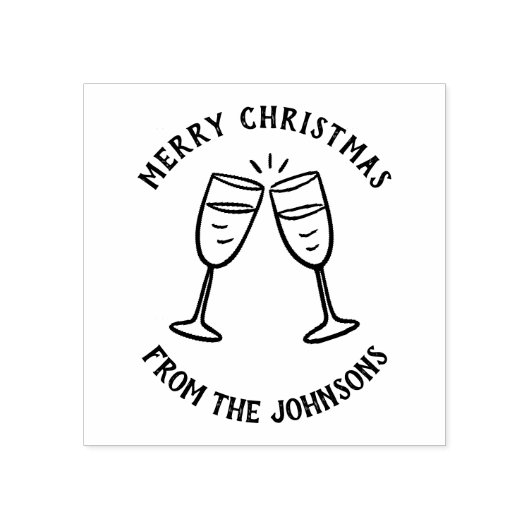 Personalized Family Name Merry Christmas Drink Rubberstempel (Afrduk)