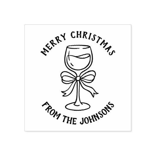 Personalized Family Name Merry Christmas Drink Rubberstempel (Afrduk)