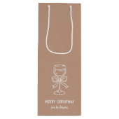 Personalized Family Name Merry Christmas Drink Wijn Cadeautas (Voorkant)