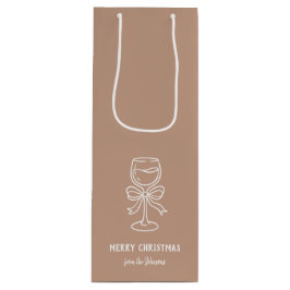 Personalized Family Name Merry Christmas Drink Wijn Cadeautas