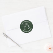 Personalized Family Name Merry Christmas Drinks Ronde Sticker (Envelop)