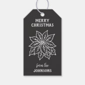 Personalized Family Name Merry Christmas Flower Cadeaulabel (Voorkant)