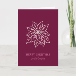 Personalized Family Name Merry Christmas Flower Kaart