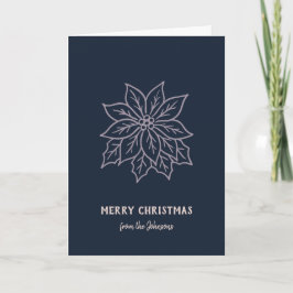 Personalized Family Name Merry Christmas Flower Kaart