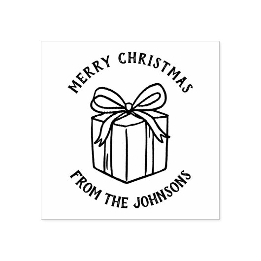 Personalized Family Name Merry Christmas Gift Rubberstempel (Afrduk)