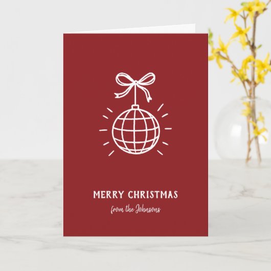 Personalized Family Name Merry Christmas  Kaart (Gele Bloem)