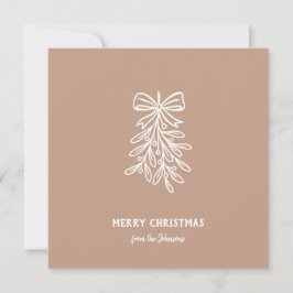 Personalized Family Name Merry Christmas Mistletoe Kaart