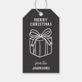 Personalized Family Name Merry Christmas Present Cadeaulabel (Voorkant)