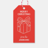 Personalized Family Name Merry Christmas Present Cadeaulabel (Voorkant)
