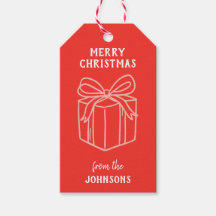 Personalized Family Name Merry Christmas Present