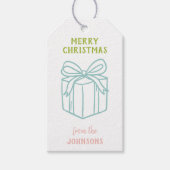 Personalized Family Name Merry Christmas Present Cadeaulabel (Voorkant)
