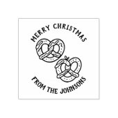 Personalized Family Name Merry Christmas Pretzel Rubberstempel (Afrduk)