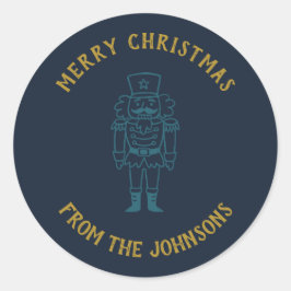 Personalized Family Name Merry Christmas Prince Ronde Sticker