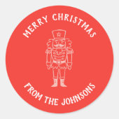 Personalized Family Name Merry Christmas Prince Ronde Sticker (Voorkant)