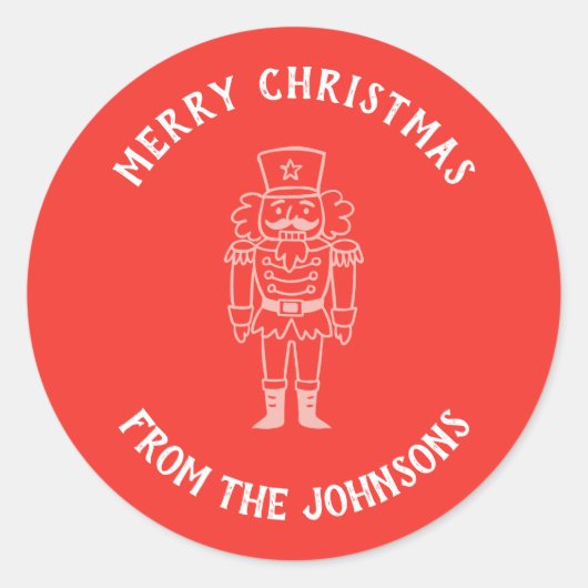 Personalized Family Name Merry Christmas Prince Ronde Sticker (Voorkant)