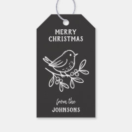 Personalized Family Name Merry Christmas Robin Cadeaulabel