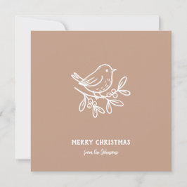 Personalized Family Name Merry Christmas Robin Kaart