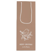 Personalized Family Name Merry Christmas Robin Wijn Cadeautas (Voorkant)