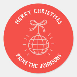 Personalized Family Name Merry Christmas  Ronde Sticker