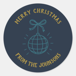 Personalized Family Name Merry Christmas  Ronde Sticker