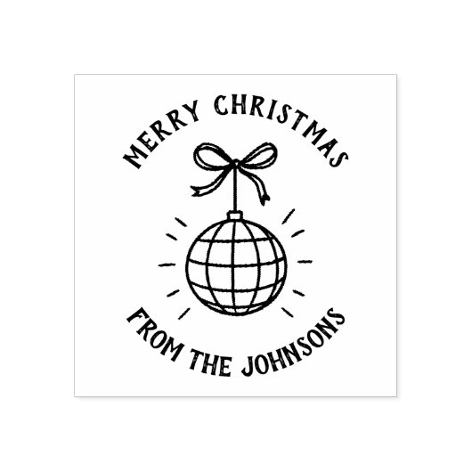 Personalized Family Name Merry Christmas  Rubberstempel (Afrduk)