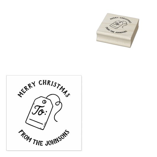 Personalized Family Name Merry Christmas  Rubberstempel (Gestempeld)