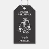 Personalized Family Name Merry Christmas Skates Cadeaulabel (Voorkant)