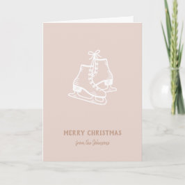 Personalized Family Name Merry Christmas Skates Kaart