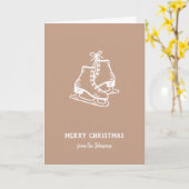Personalized Family Name Merry Christmas Skates Kaart (Gele Bloem)