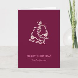 Personalized Family Name Merry Christmas Skates Kaart