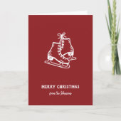 Personalized Family Name Merry Christmas Skates Kaart (Voorkant)