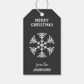 Personalized Family Name Merry Christmas Snowflake Cadeaulabel (Voorkant)