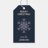 Personalized Family Name Merry Christmas Snowflake Cadeaulabel (Voorkant)